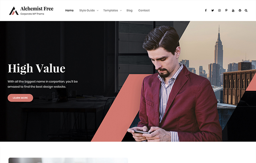 Alchemist - 40+ Best Free Business WordPress Themes for 2020