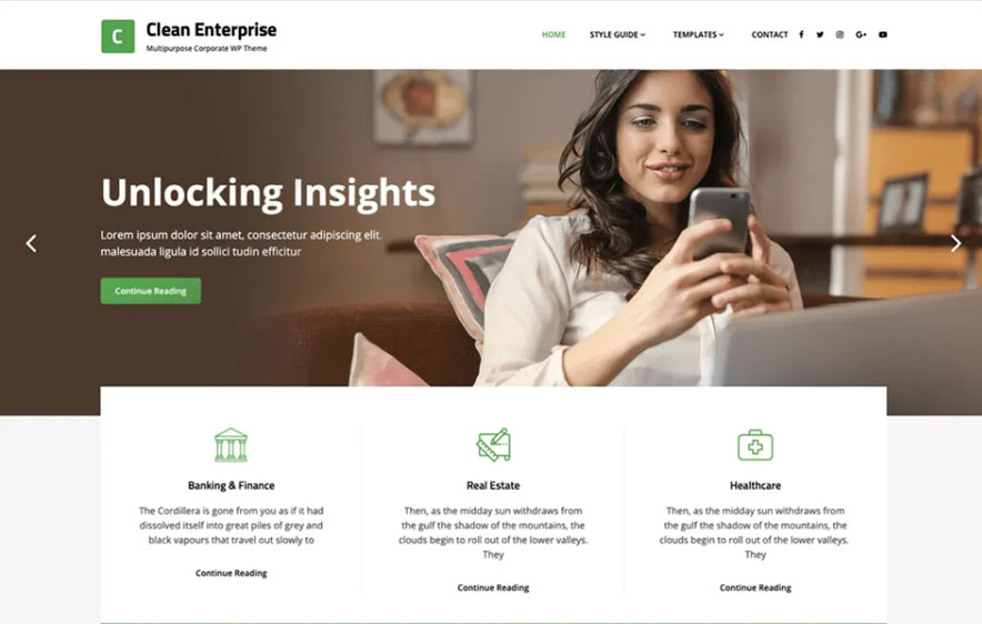 Clean Enterprise Free Corporate WordPress Theme