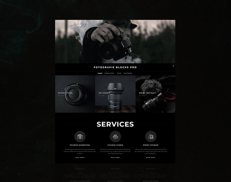 Fotografie Blocks Pro - Photography WordPress Block Theme Demo
