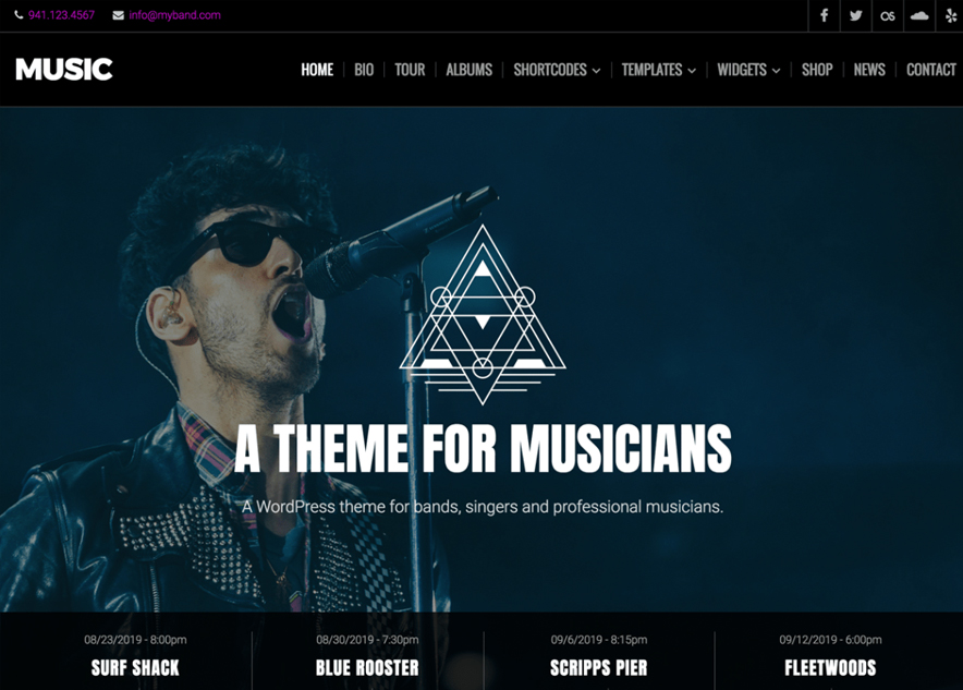 Muisc Lite - 10+ Best Free Music WordPress Themes