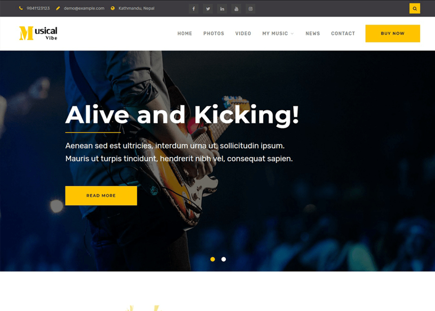 Musical Vibe - 10+ Best Free Music WordPress Themes